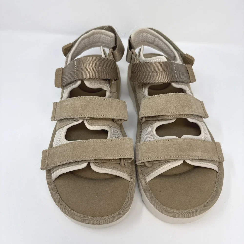 UGG GoldenGlow‎ Mens Size 10 Sandal Sand Tan Suede Mesh Strappy 1153095 NEW